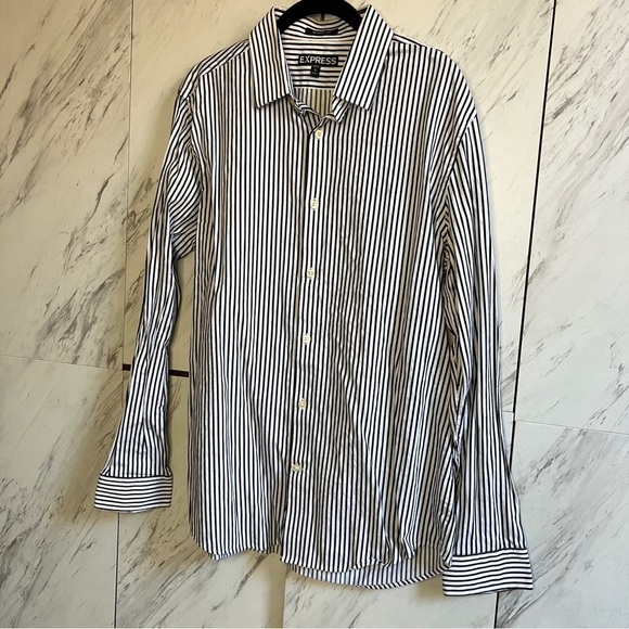 Express Stripe Modern Fit Button Up Shirt SZ L - Picture 3 of 7